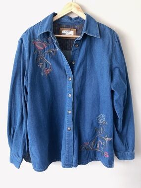 Koret Embroidered Jean shirt long sleeve western country top